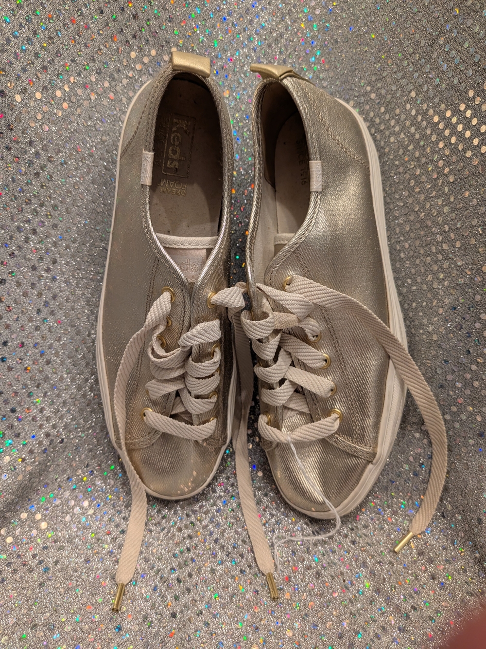 Keds Triple Up Metallic Twill Sneakers Gold US 8.5 W